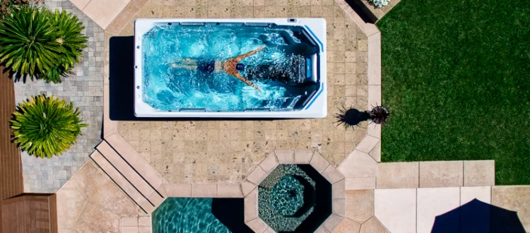 endless pool backyard ariel