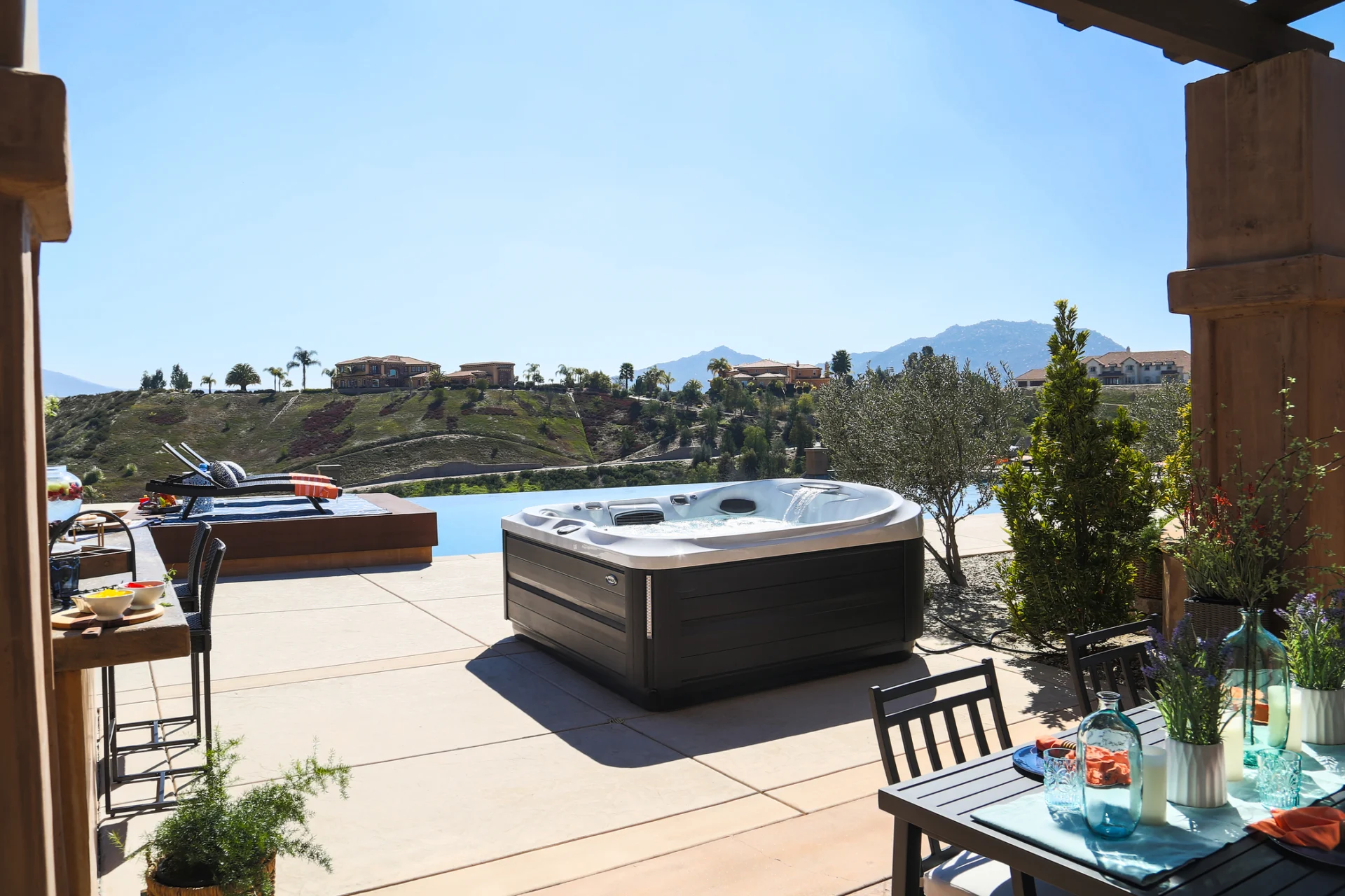 backyard hot tub installation in california