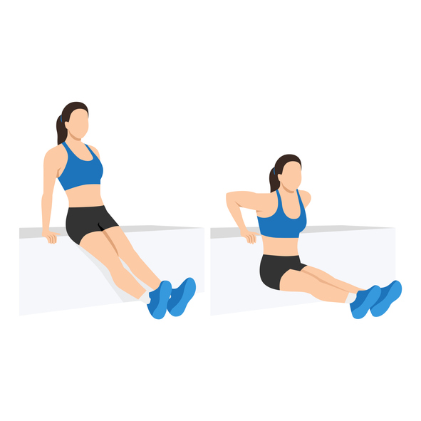 hot tub exercises example - tricep dips