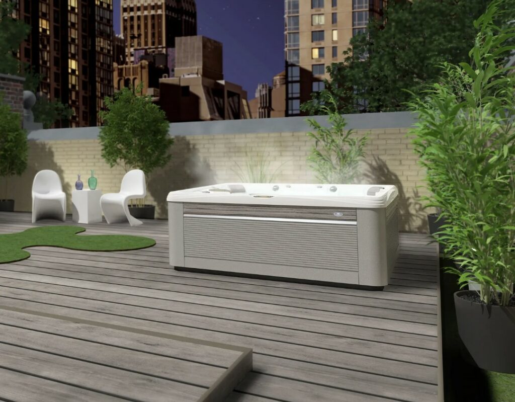 Outdoor hot tubs - Caldera spa on rooftop patio