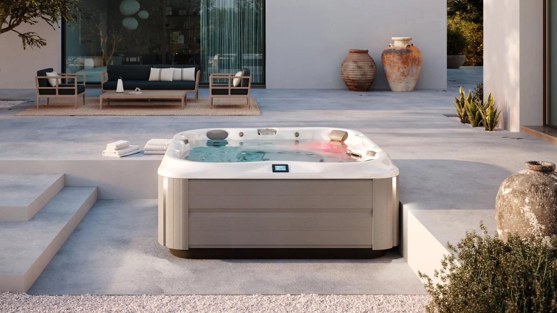 jacuzzi hot tub j 375 brushedgray